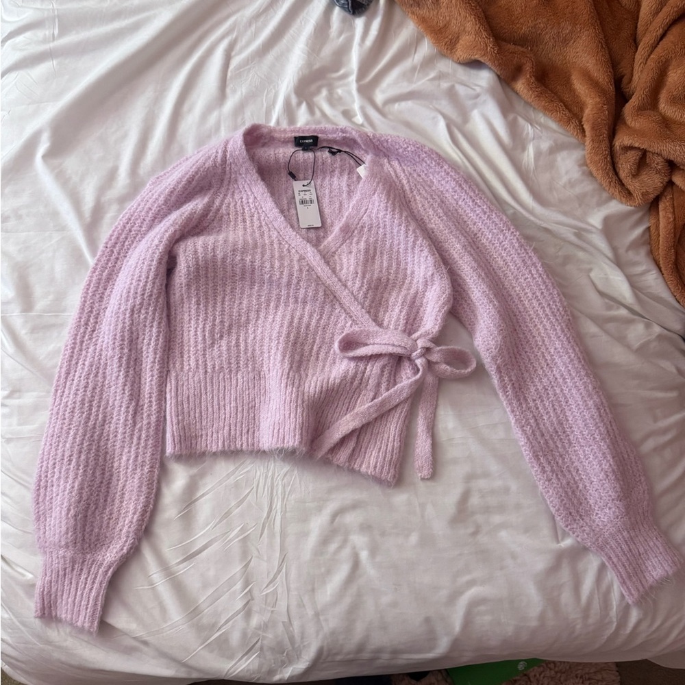 Women's Pink Wrap Sweater